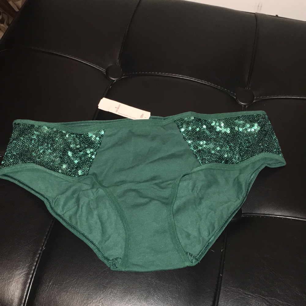 NWT Victoria Secret Emerald Green Sequin Panty